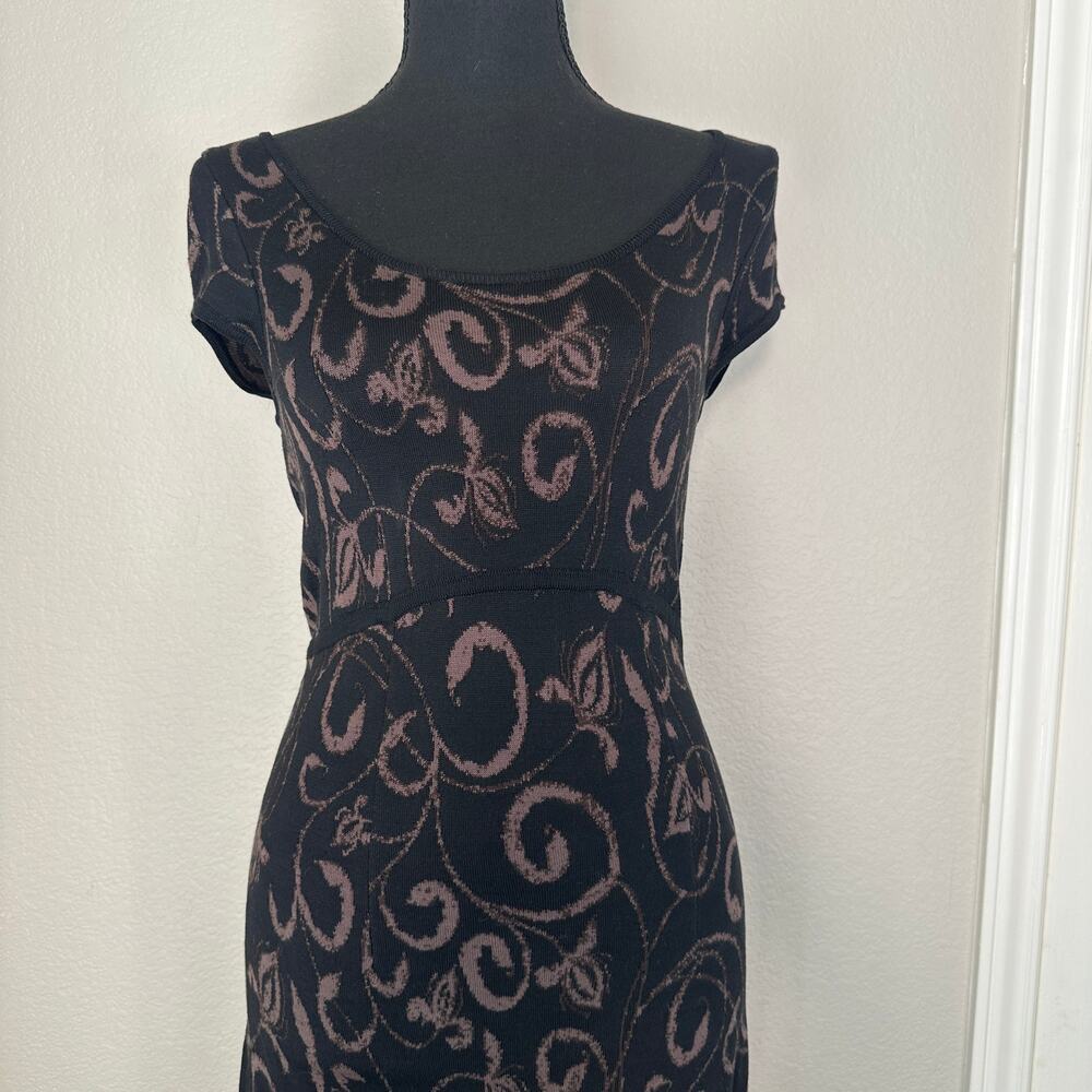 Peruvian Connection Empire Waist Pima Cotton Knit Sweater Midi Dress, size small